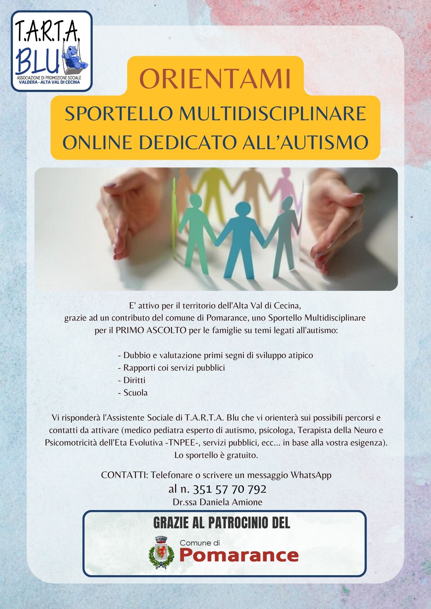 Sportello Multidisciplinare online dedicato all'autismo